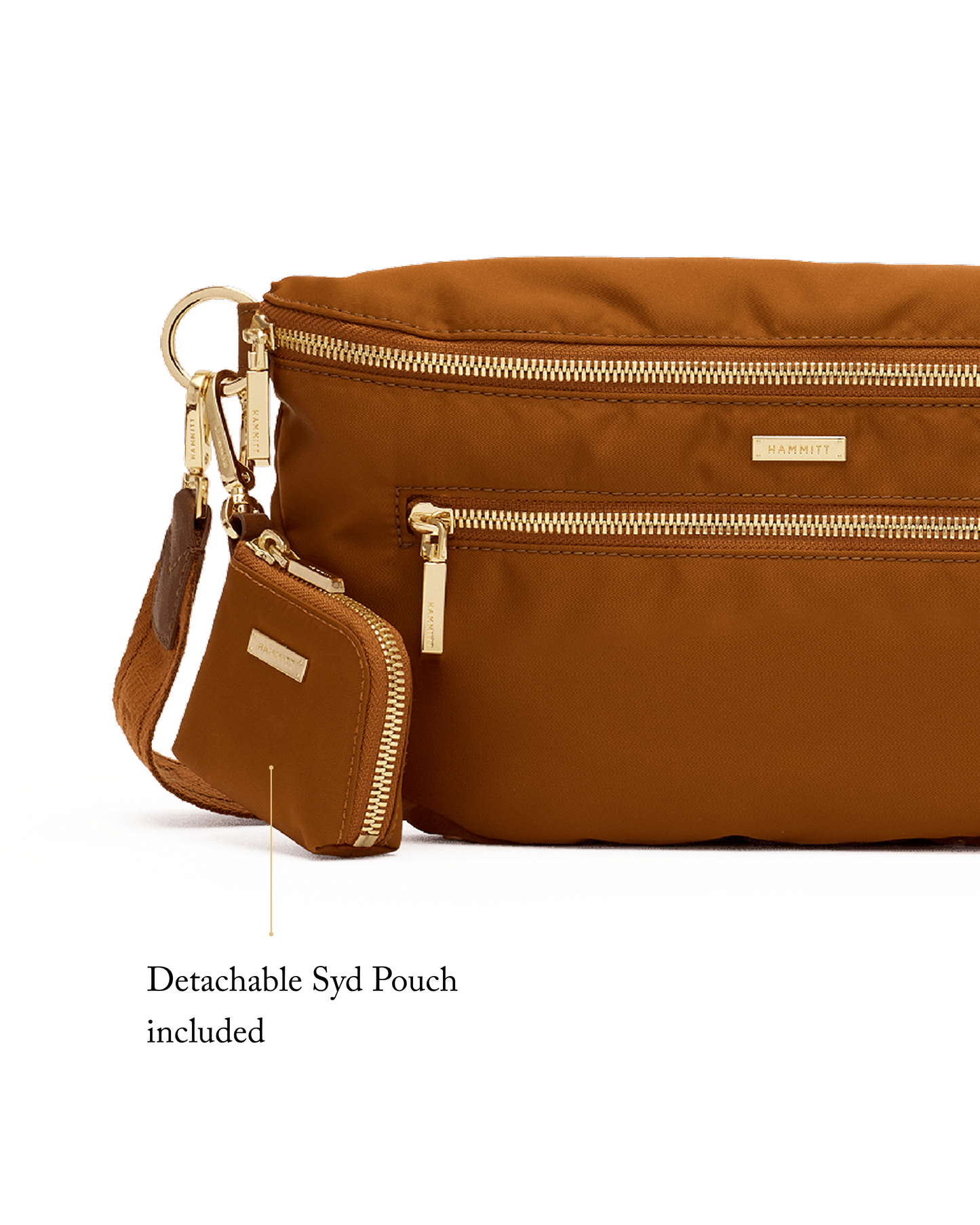 Charles Crossbody | Amber Nylon/Gold | Lrg