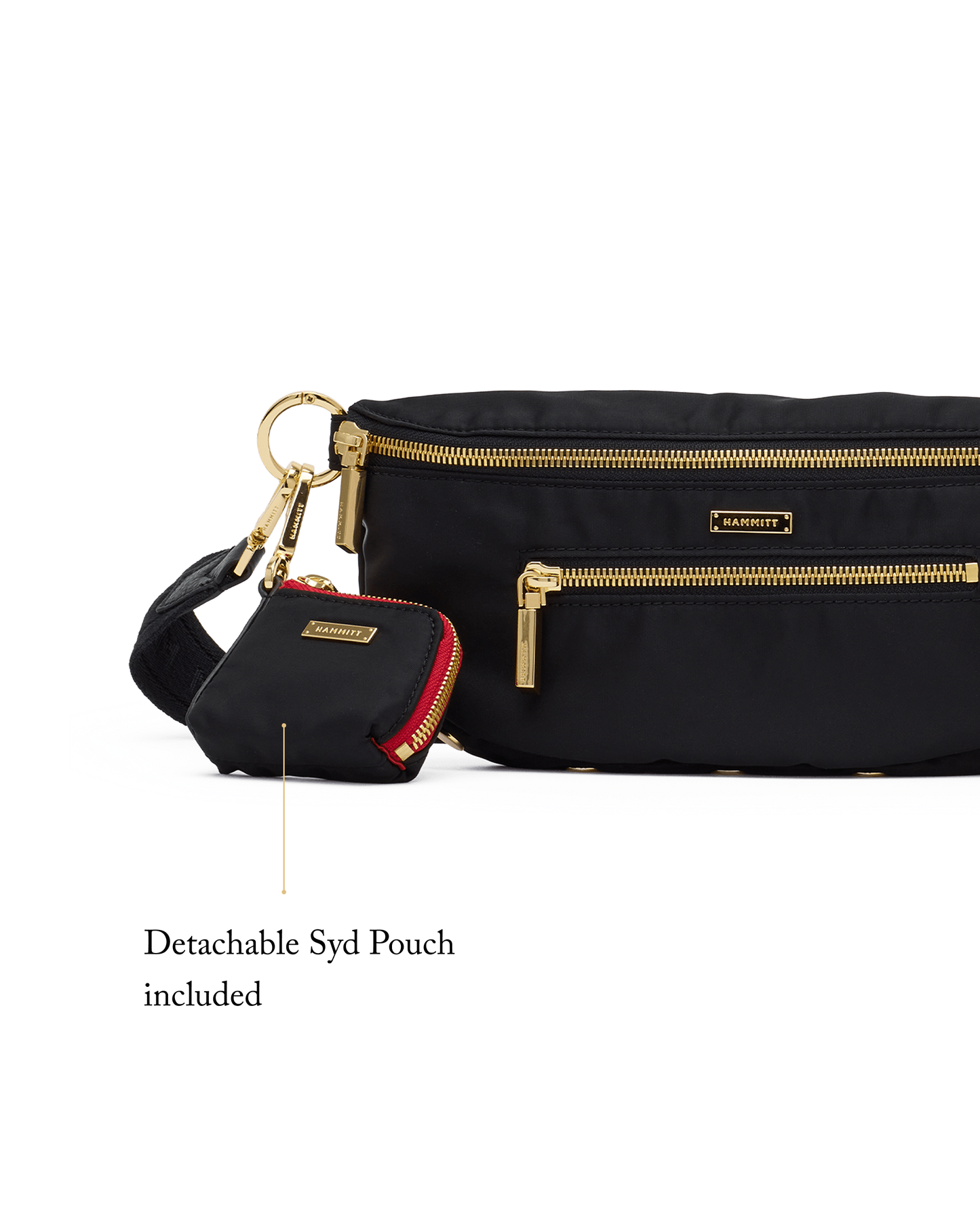 Charles Crossbody | Black Nylon Cargo/Gold | Med