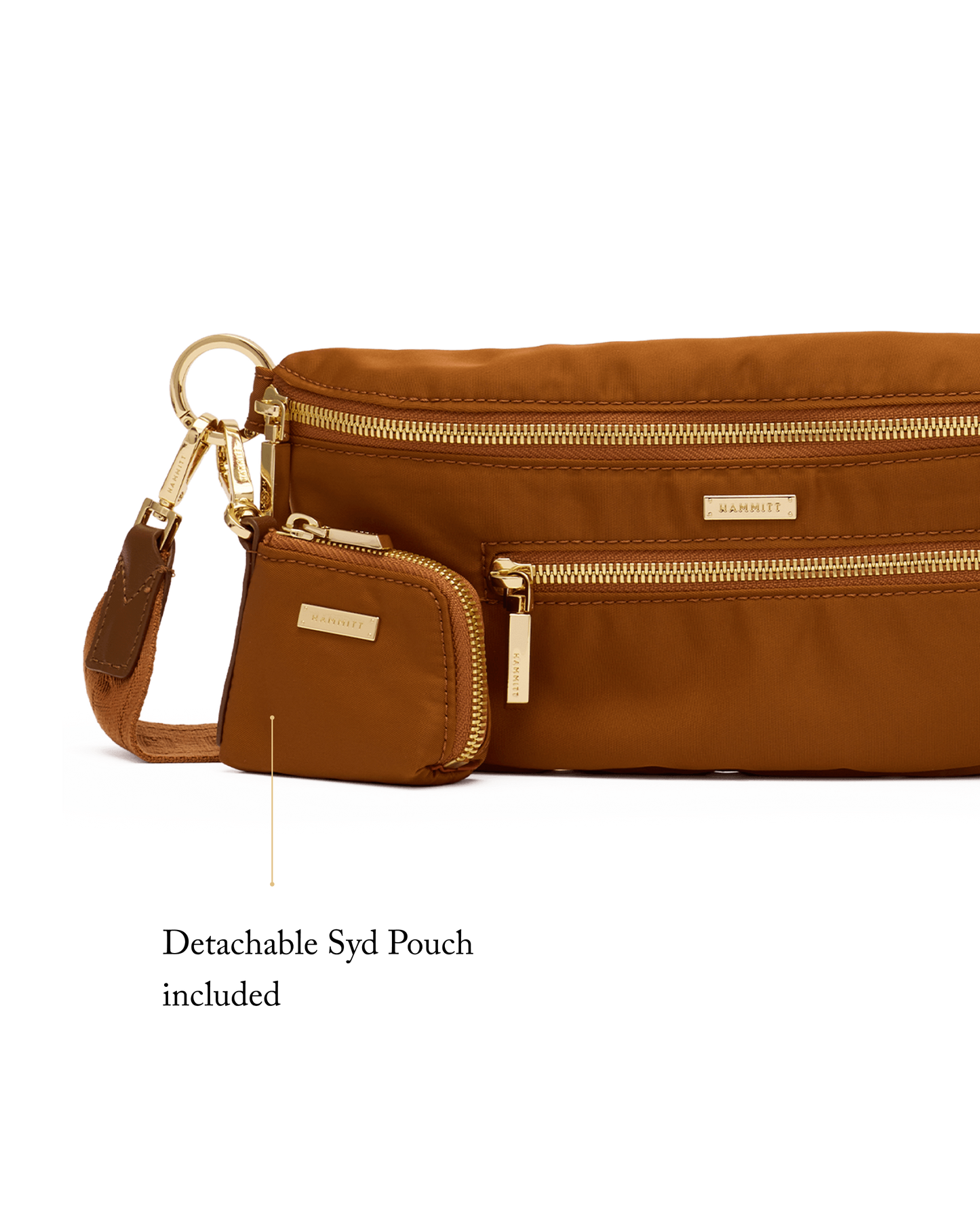 Charles Crossbody | Amber Nylon/Gold | Med