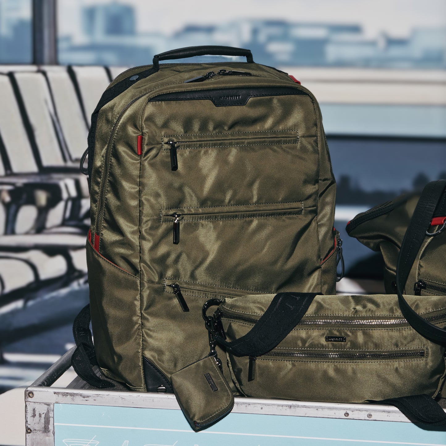 Eden Backpack | Jade Nylon/Gunmetal