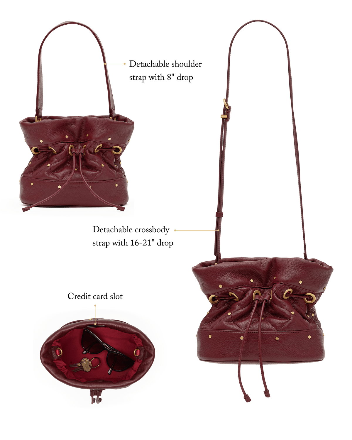 Gianna | Quilted Cherrywood/Brushed Gold | Sml
