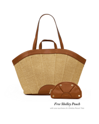 Shelley Tote | Cocoa Raffia/Gold