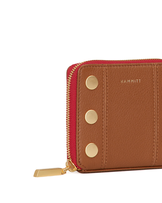 5 North | Mahogany Pebble/Brushed Gold Red Zip