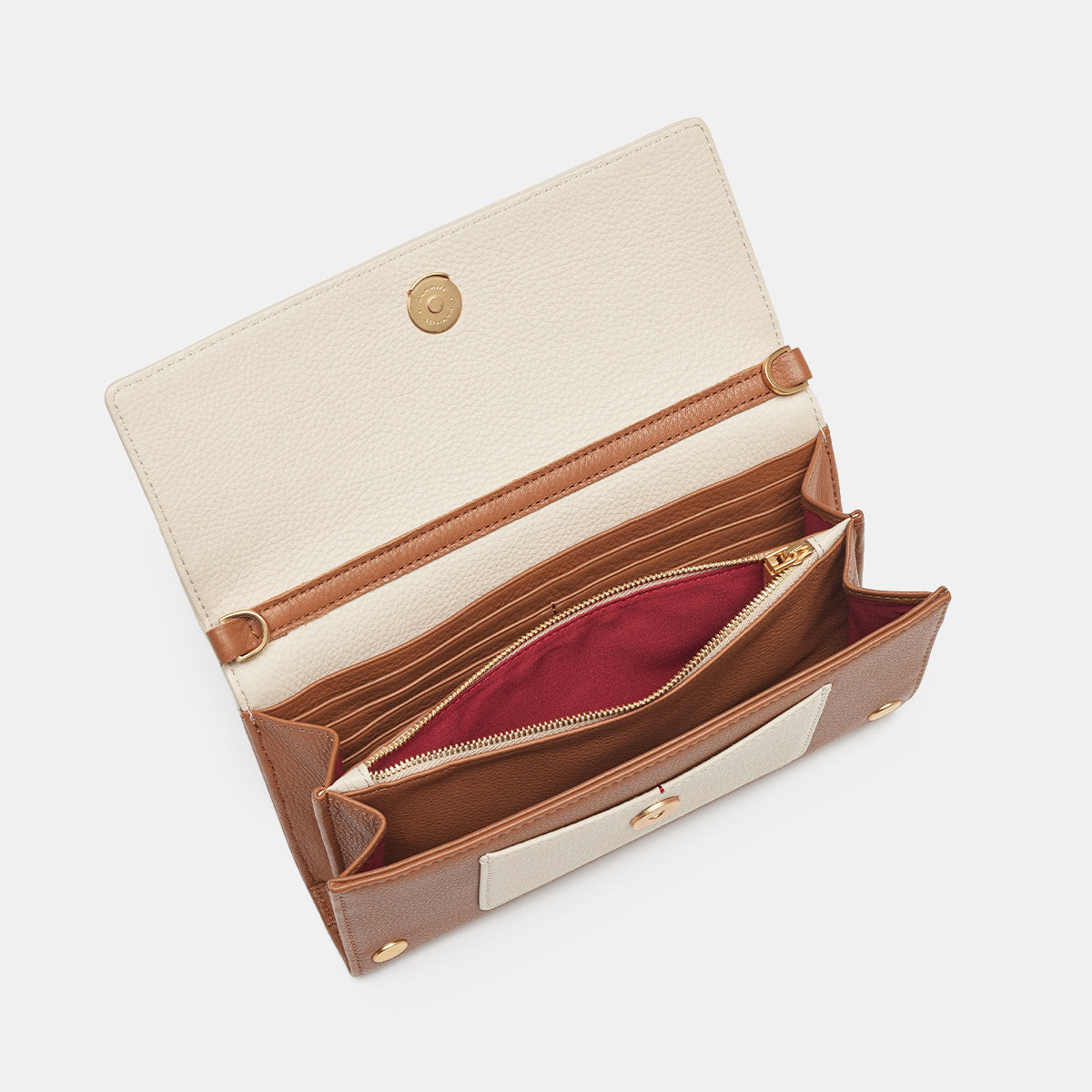 AJ-Crossbody-Clutch-Cafe-au-Lait-Inside-View