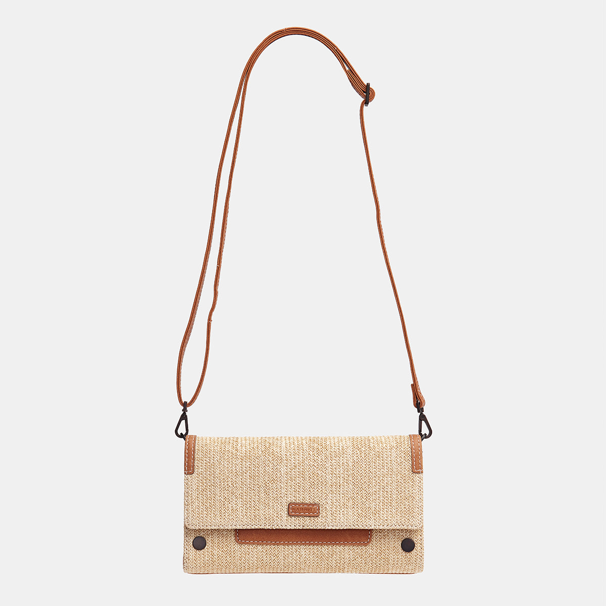 AJ Crossbody Clutch | Saddle Raffia/Bronze