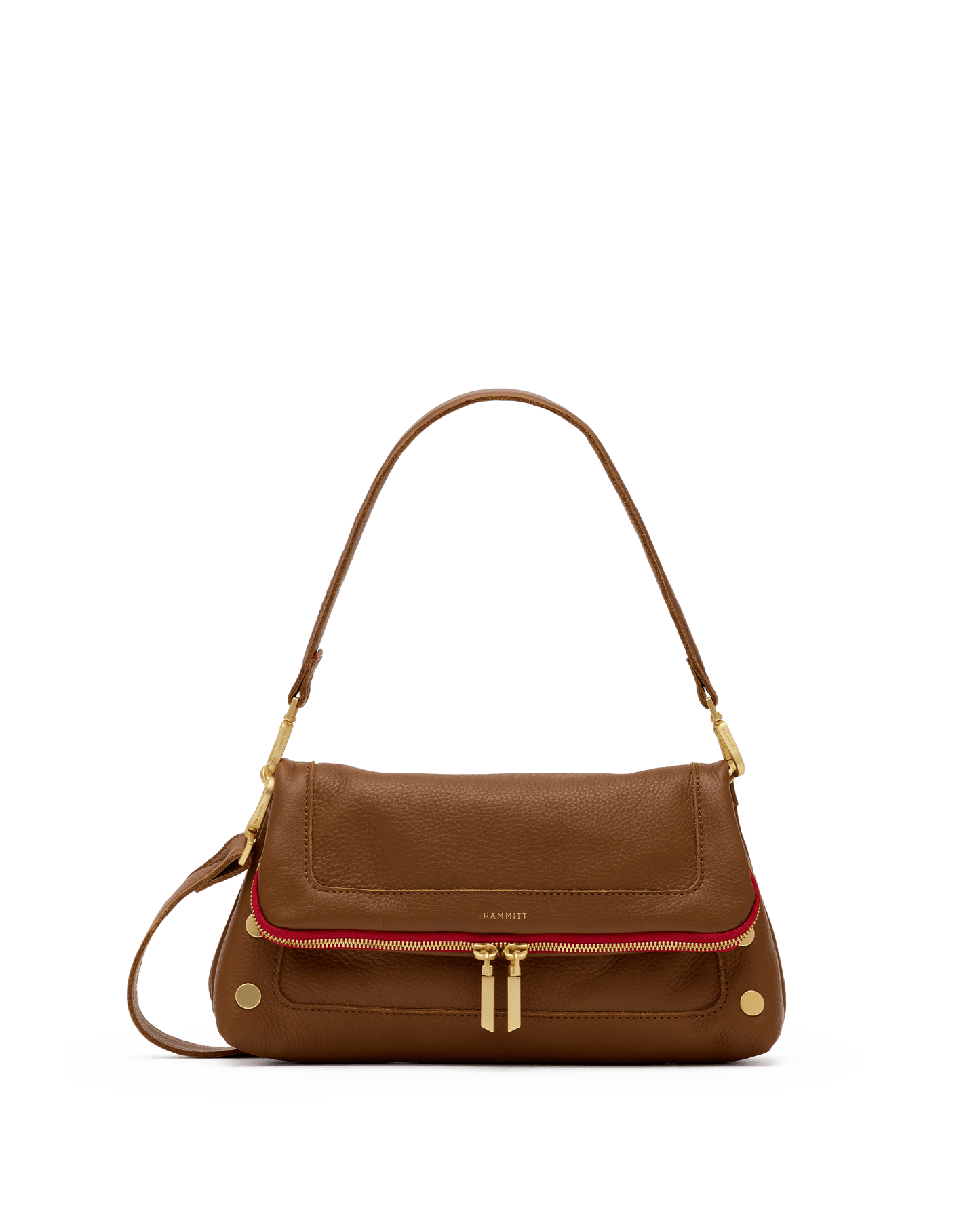 Beverly-Med-Mahogany-Pebble-BG-Red-Zip-Front-View