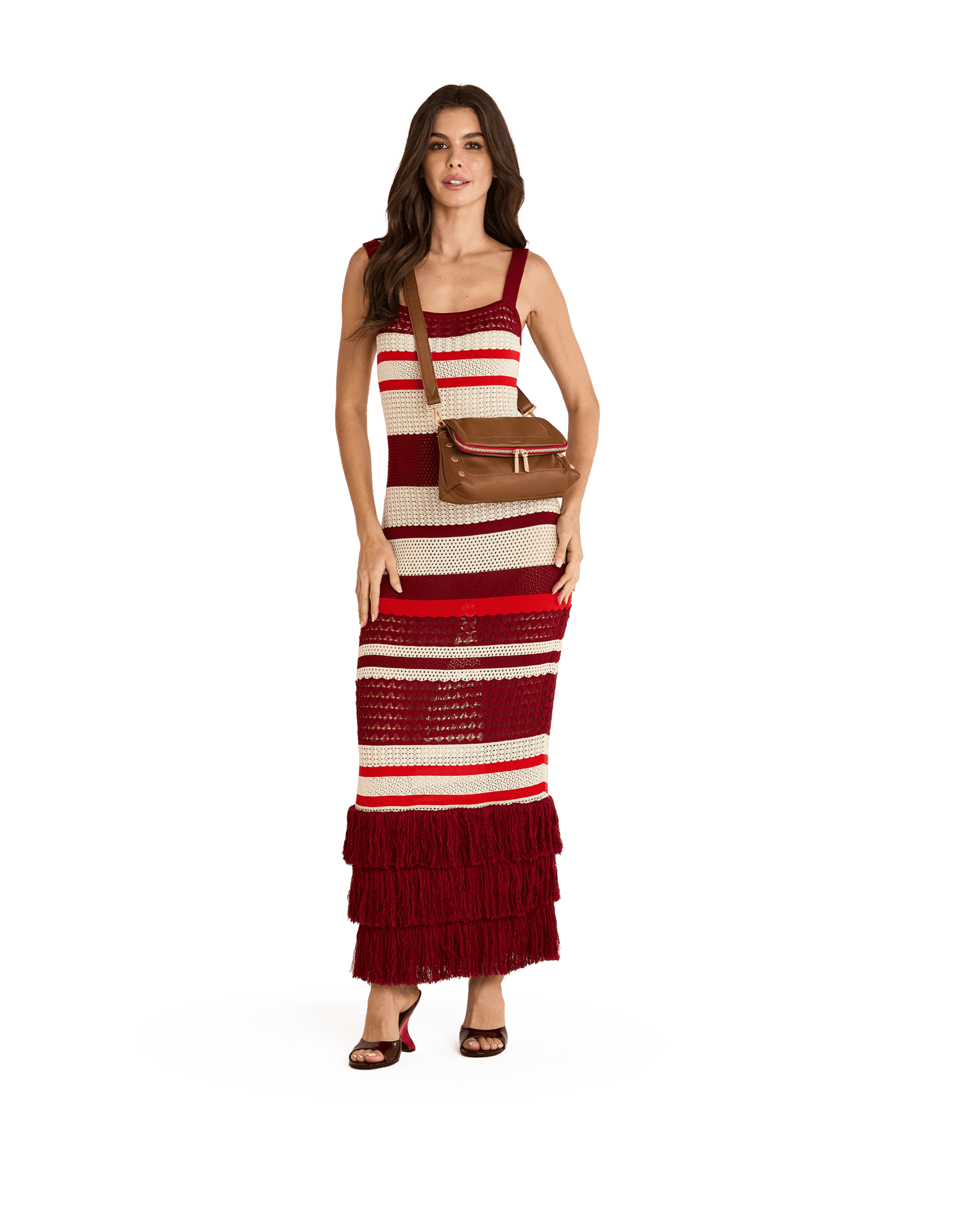 Model height is 5'9.5''