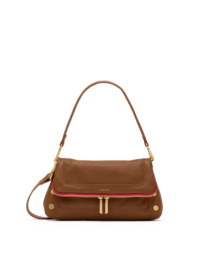 Beverly | Mahogany Pebble/Brushed Gold Red Zip | Med