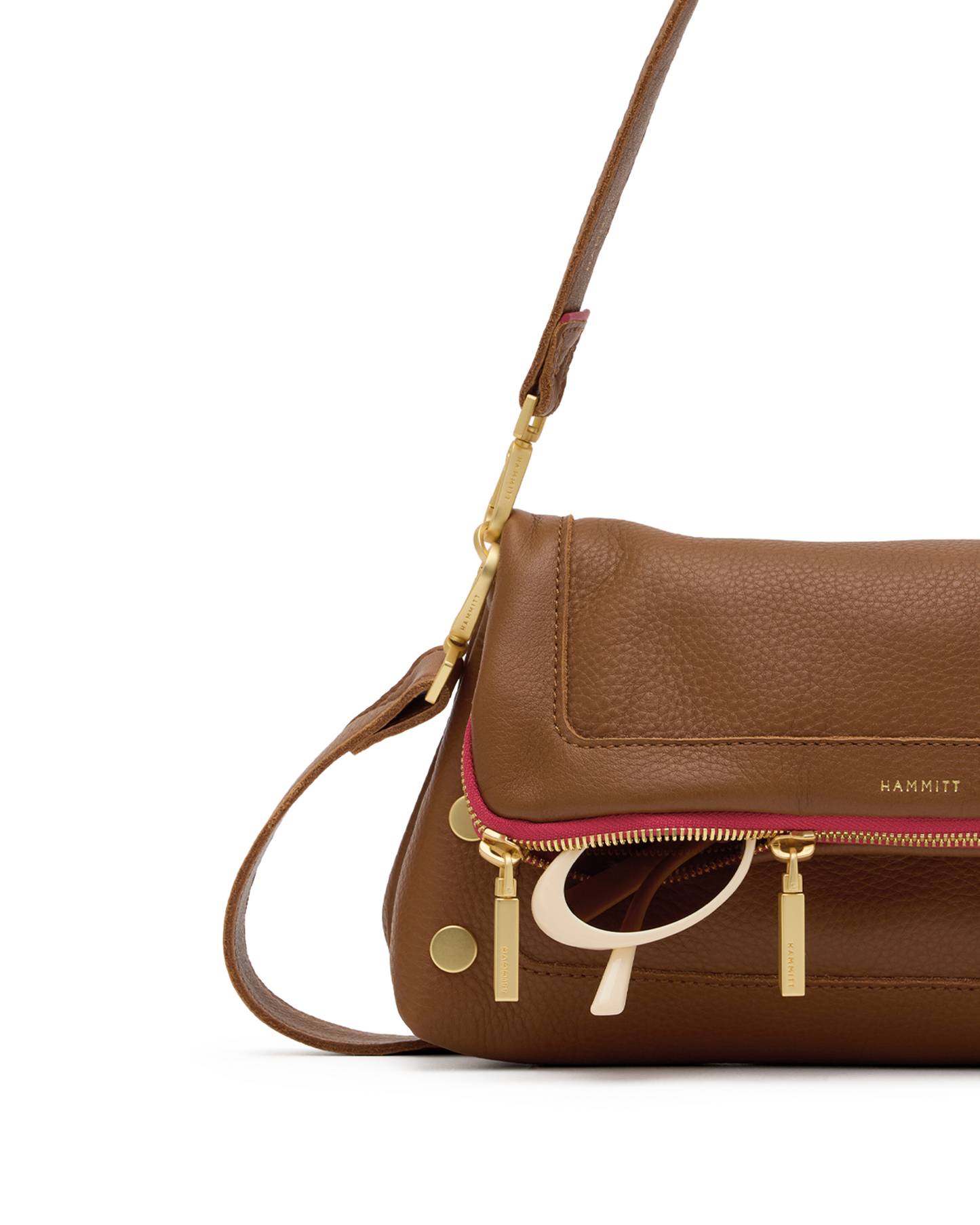 Beverly | Mahogany Pebble/Brushed Gold Red Zip | Med