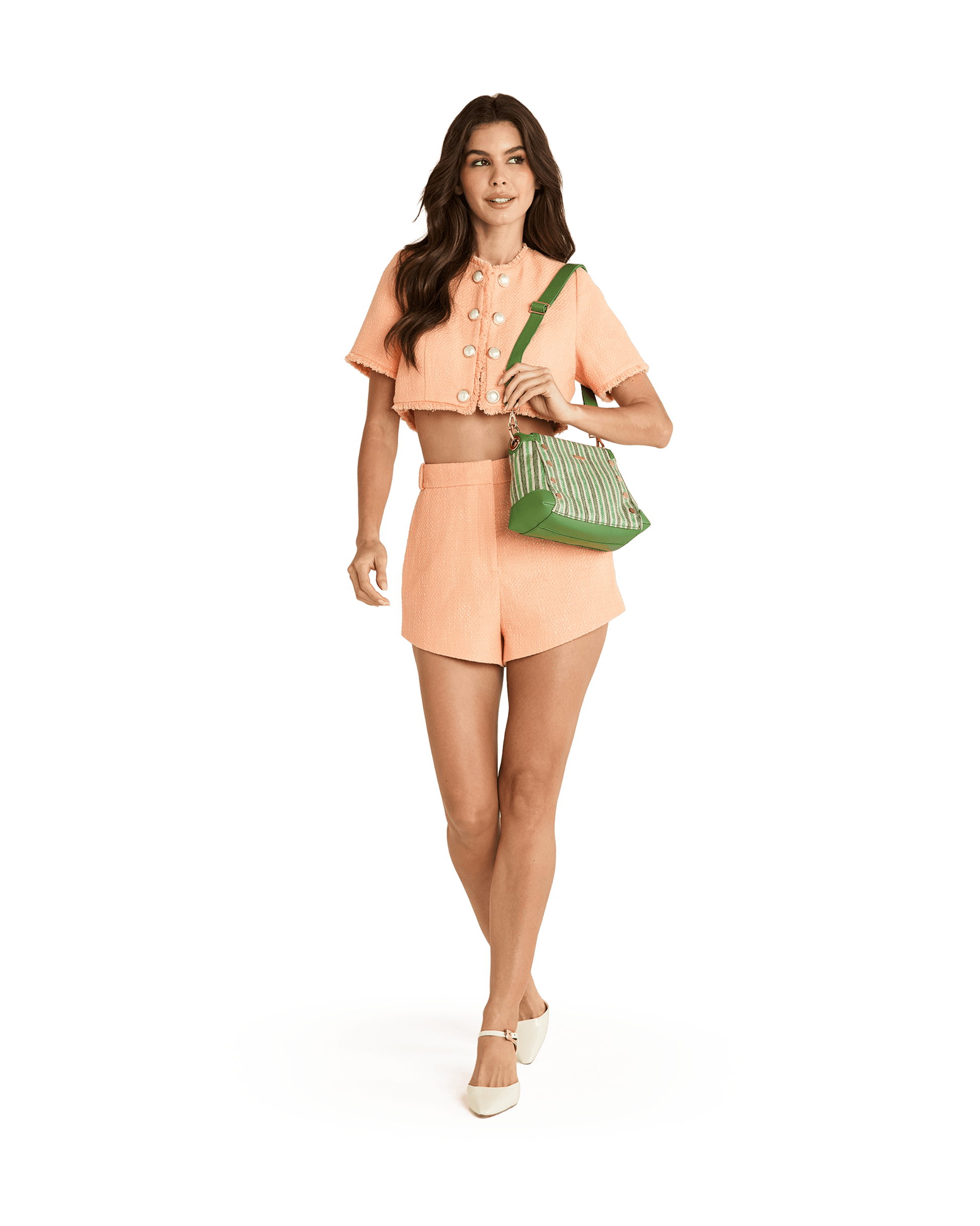 Model height is 5'9.5''