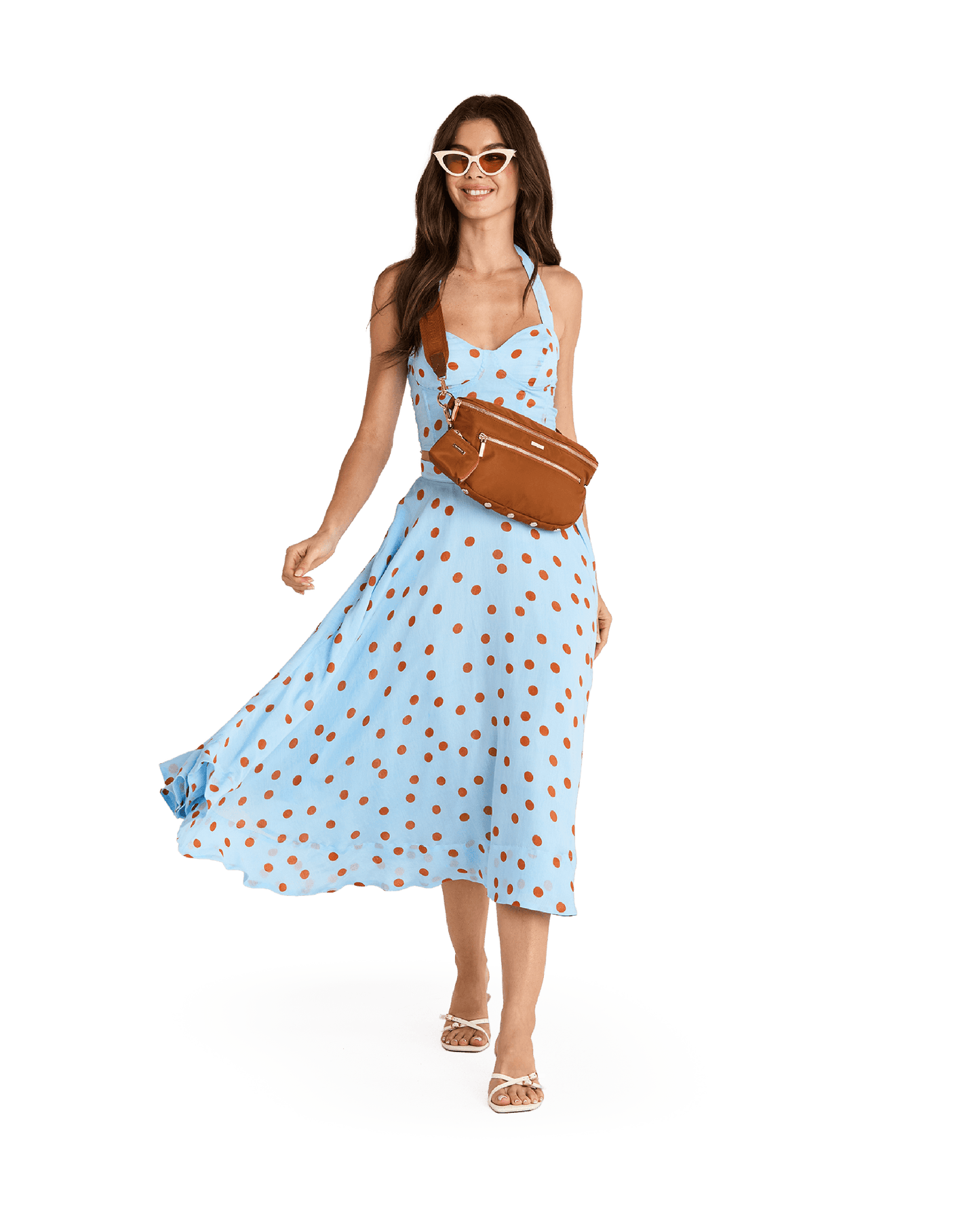 Model height is 5'9.5''