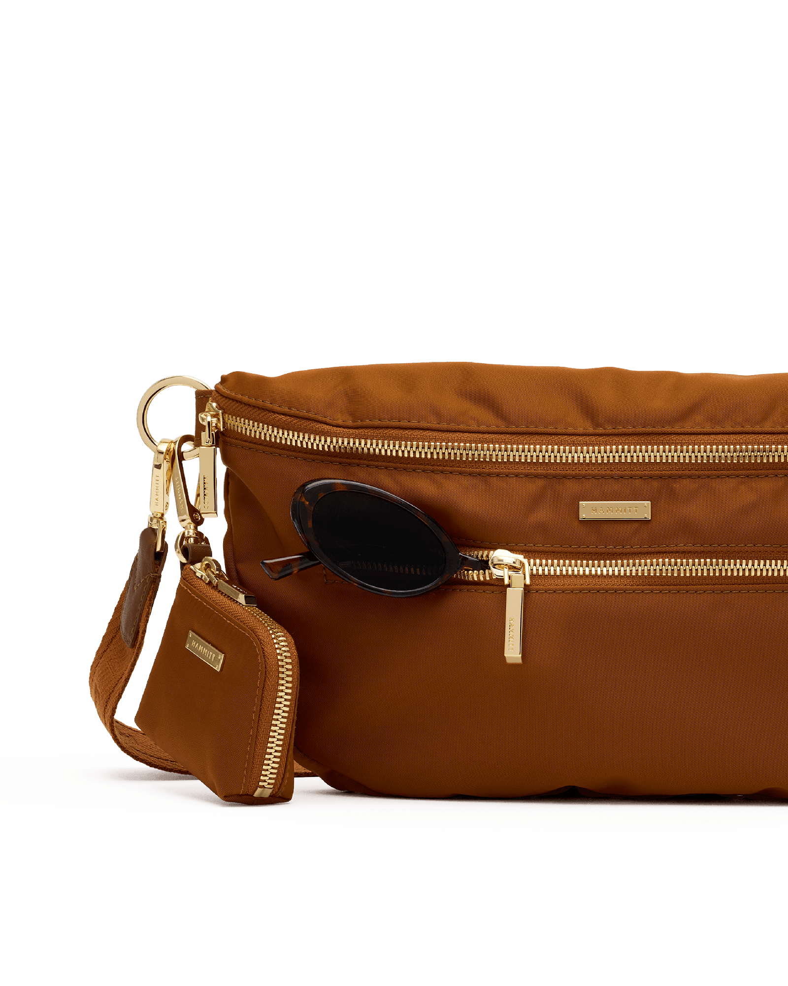 Charles-Crossbody-Lrg-Amber-Nylon-G-Front-View-Detail