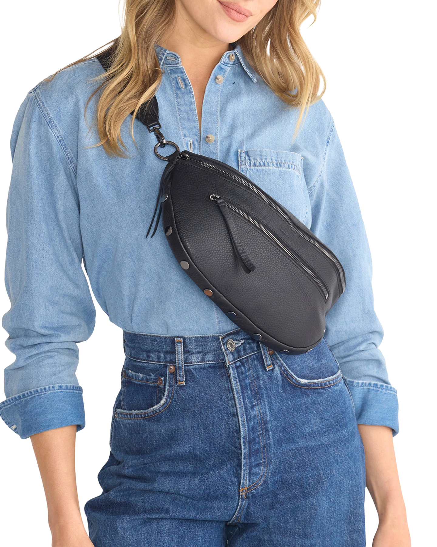 Charles Crossbody | Black/Gunmetal | Lrg