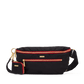Charles-Crossbody-Lrg-Black-Nylon-G-Red-Zip-Front-View