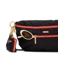 Charles-Crossbody-Lrg-Black-Nylon-G-Red-Zip-Front-View-Detail