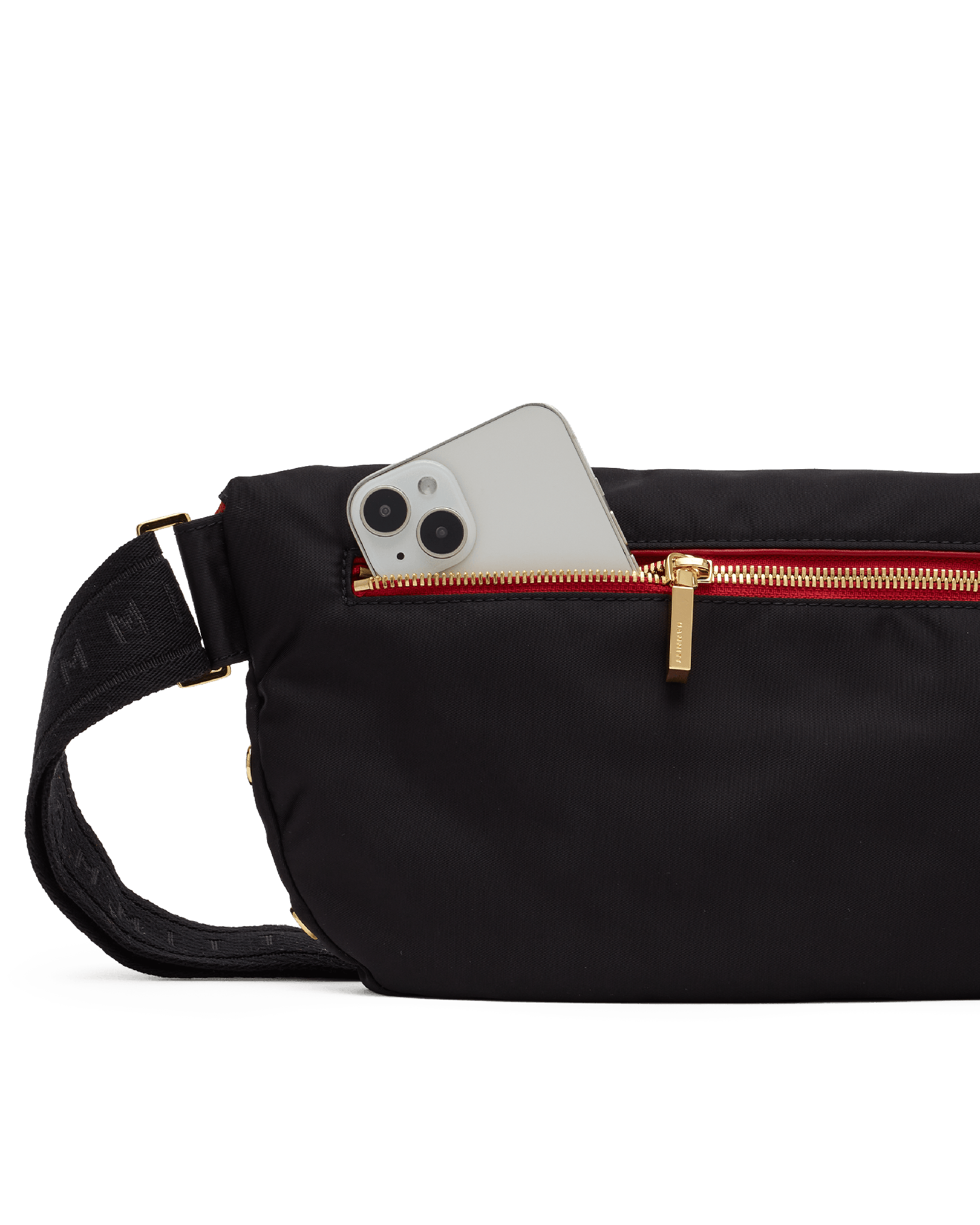 Charles-Crossbody-Lrg-Black-Nylon-G-Red-Zip-Back-View-Detail