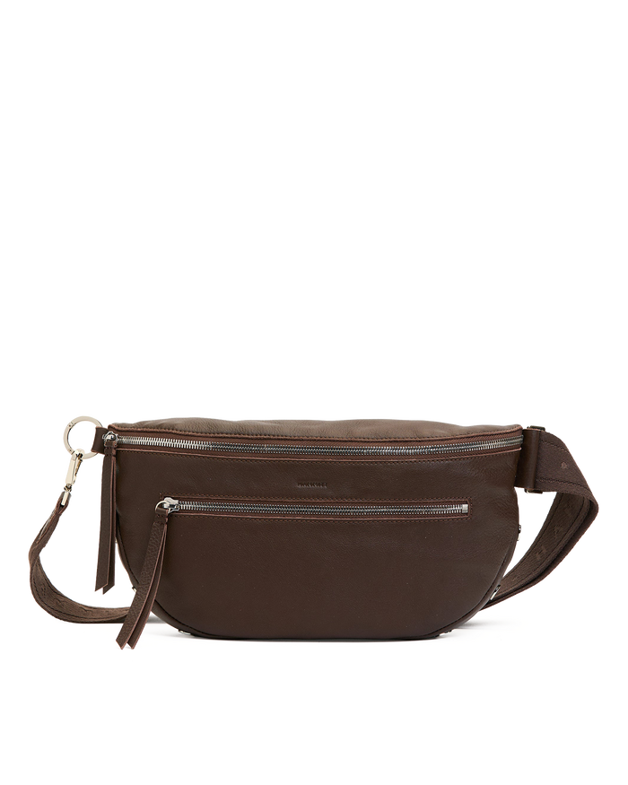 Charles Crossbody | Espresso Pebble/Silver | Lrg