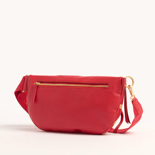Charles Crossbody | Poppy Red/Brushed Gold | Lrg