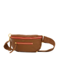 Charles Crossbody | Mahogany Pebble/Brushed Gold Red Zip | Med