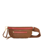 Charles Crossbody | Mahogany Pebble/Brushed Gold Red Zip | Med