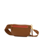 Charles Crossbody | Mahogany Pebble/Brushed Gold Red Zip | Med