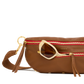 Charles Crossbody | Mahogany Pebble/Brushed Gold Red Zip | Med
