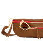Charles Crossbody | Mahogany Pebble/Brushed Gold Red Zip | Med