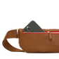 Charles Crossbody | Mahogany Pebble/Brushed Gold Red Zip | Med