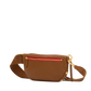 Charles Crossbody | Mahogany Pebble/Brushed Gold Red Zip | Med
