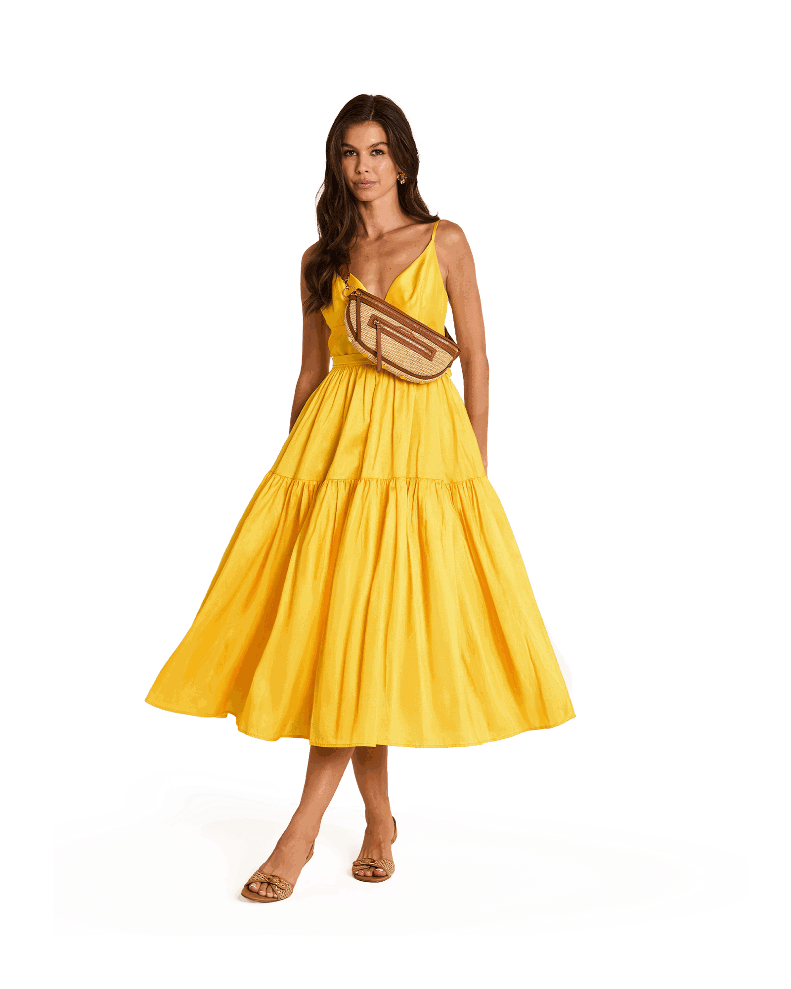 Model height is 5'9.5''