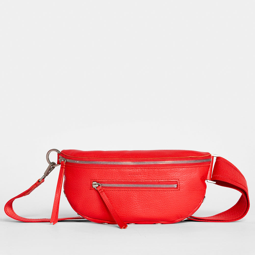 Charles Crossbody | Lighthouse Red/Brushed Silver | Med 