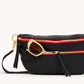 Charles Crossbody | Black/Brushed Gold Red Zip | Lrg