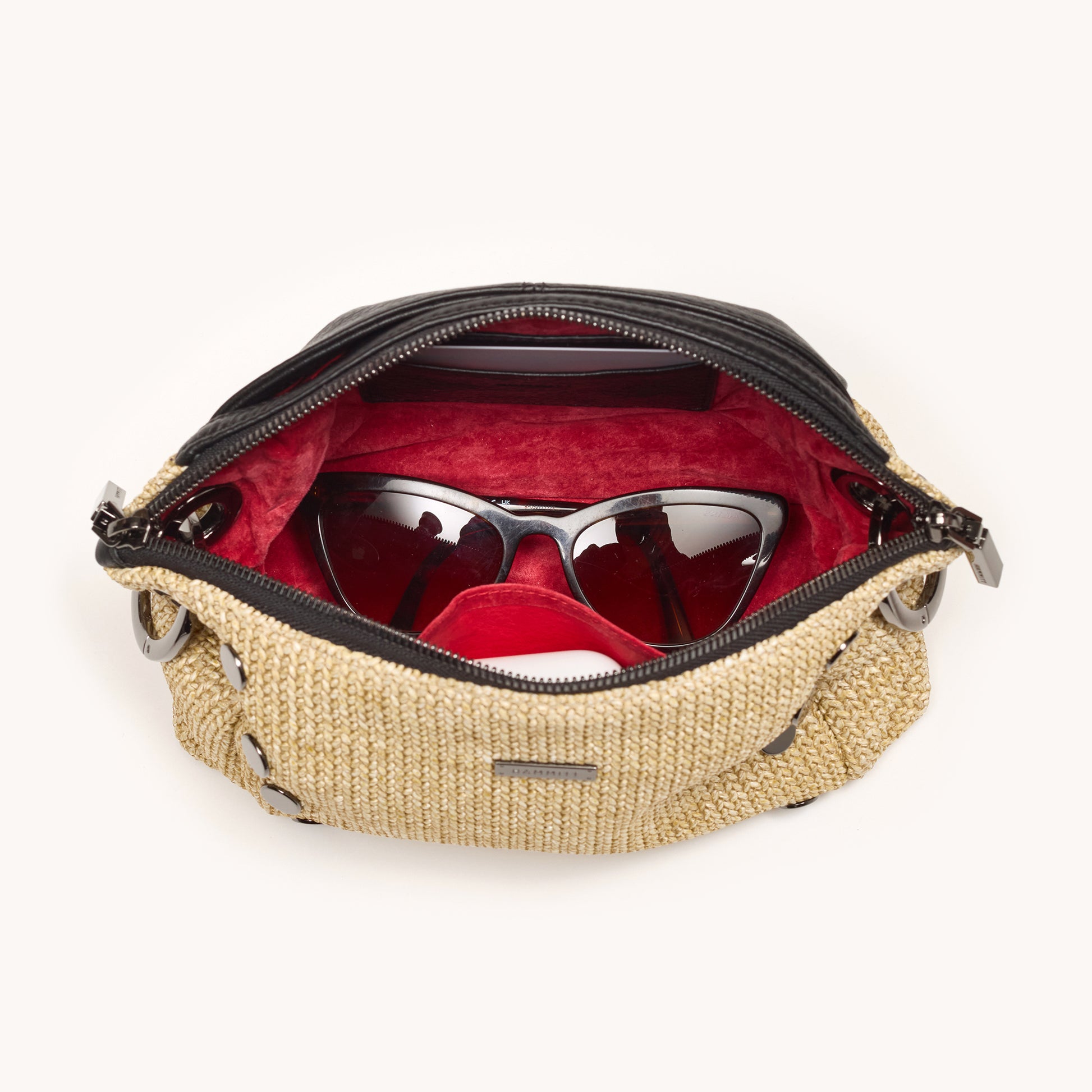 Daniel-Crossbody-Clutch-Sml-Chaparral-Raffia-Interior-View
