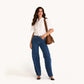 Model height is 5'9.5''
