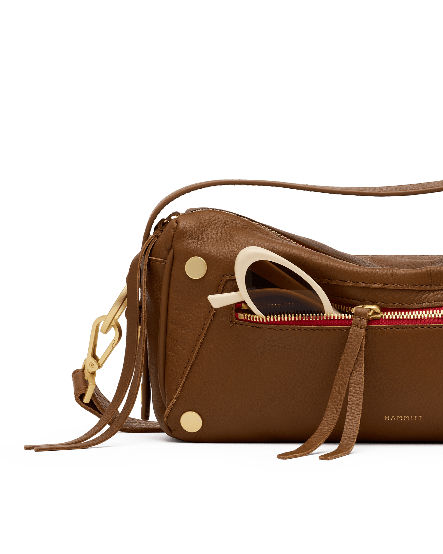 Doxie-Med-Mahogany-Pebble-BG-Red-Zip-Front-View-Detail