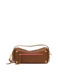 Doxie | Mahogany Pebble/Brushed Gold Red Zip | Med