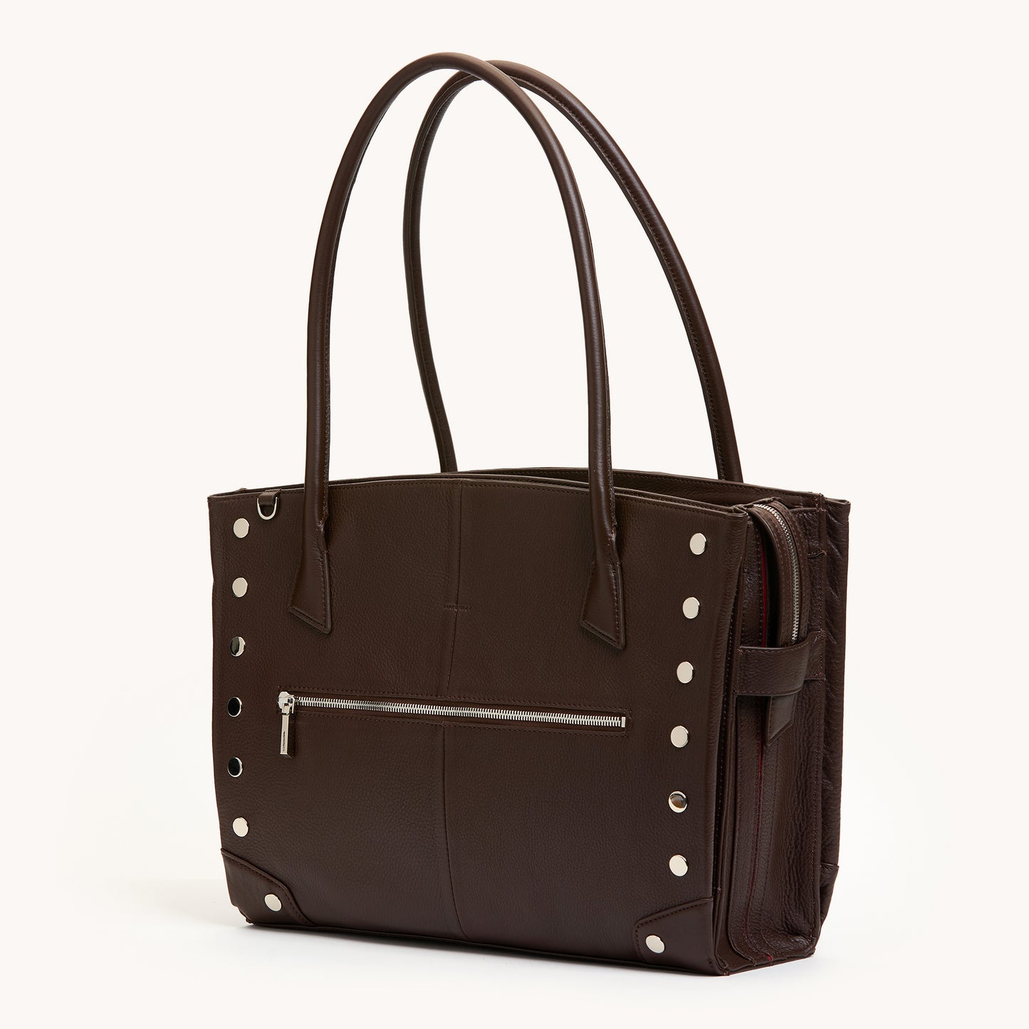 Elle-Work-Carry-Espresso-Pebble-S-Front-Angle-View