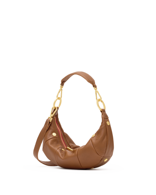 Erica | Mahogany Pebble/Brushed Gold Red Zip | Sml