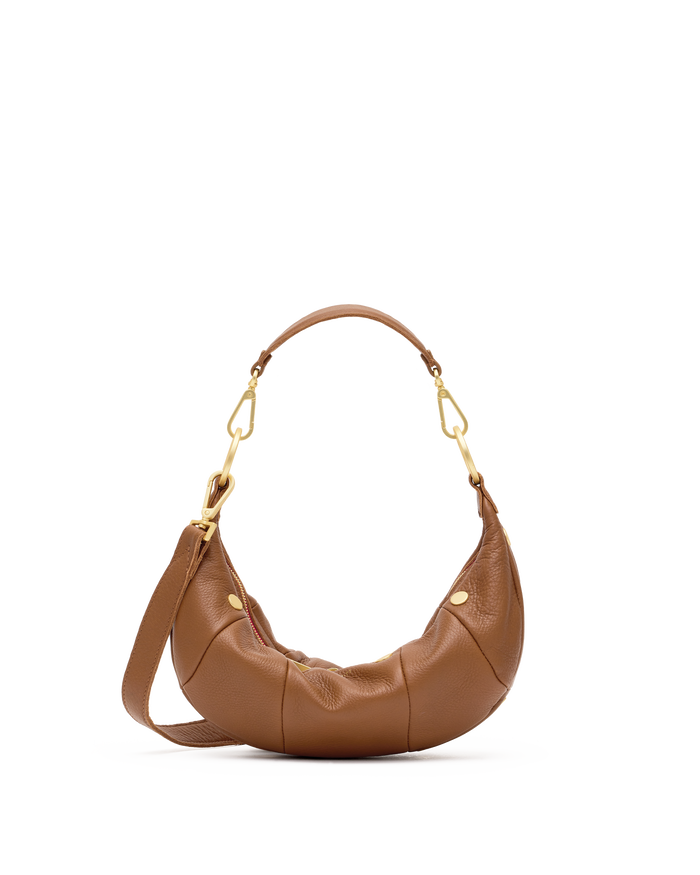 Erica | Mahogany Pebble/Brushed Gold Red Zip | Sml