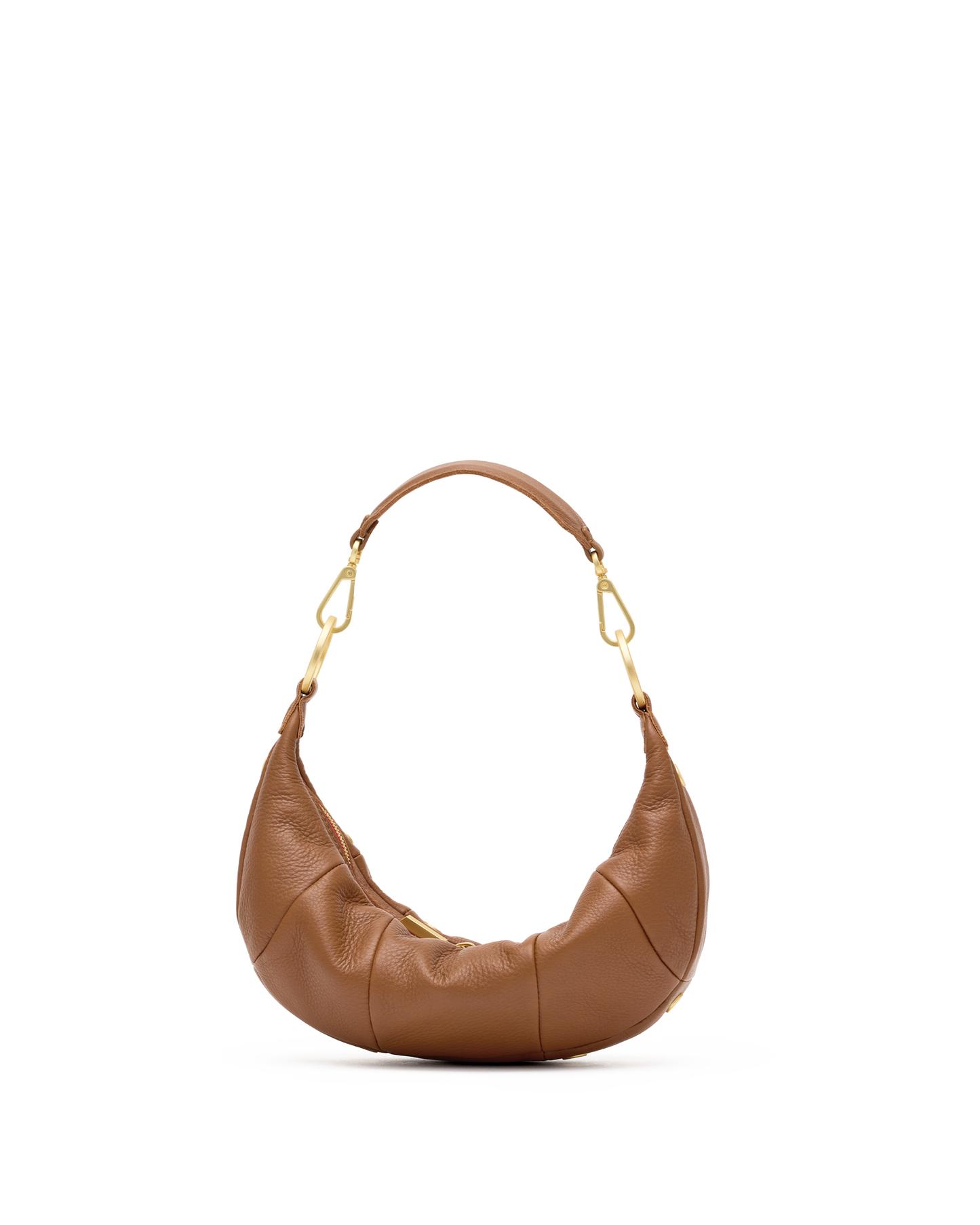 Erica | Mahogany Pebble/Brushed Gold Red Zip | Sml