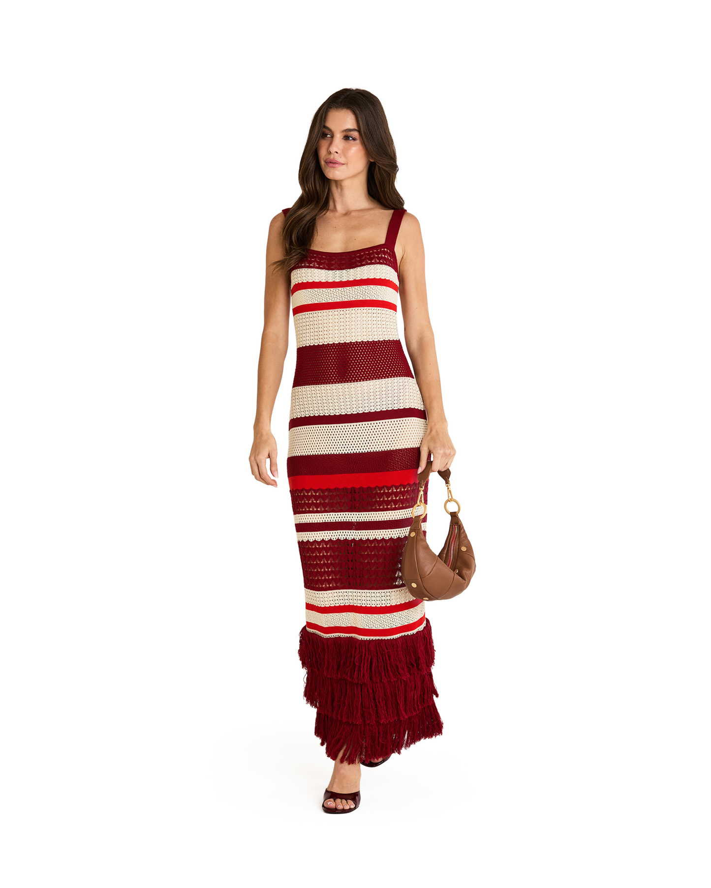 Erica | Mahogany Pebble/Brushed Gold Red Zip | Sml
