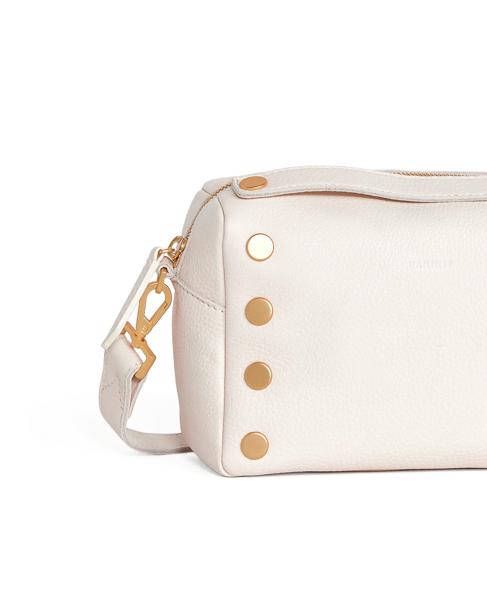 Evan-Crossbody-Sml-Crossbody-Calla-Lily-White-Brushed-Gold-Detail-View