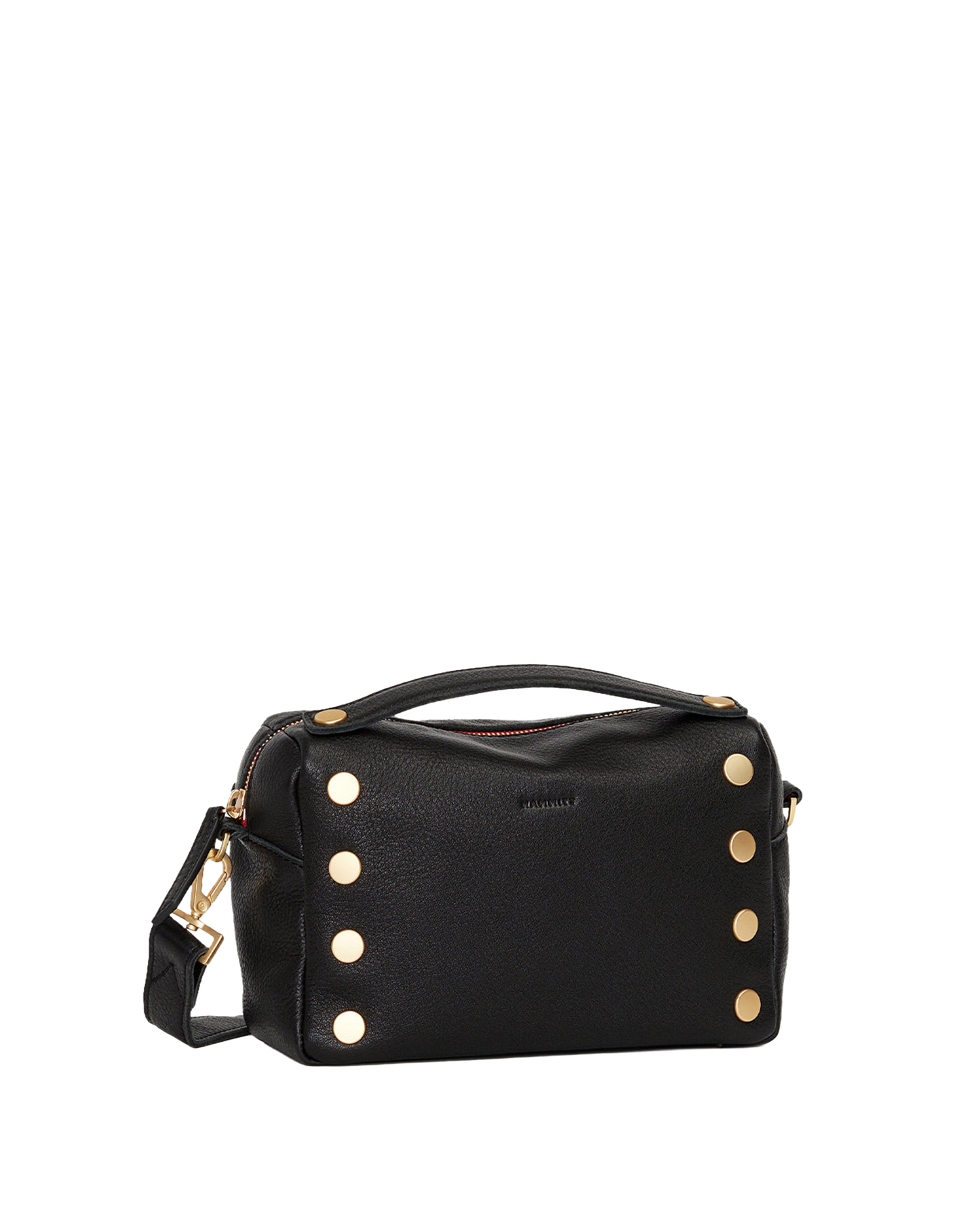 Evan Crossbody | Black/Brushed Gold Red Zip