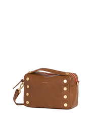 Evan Crossbody | Mahogany Pebble/Brushed Gold Red Zip | Sml