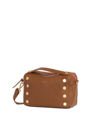 Evan Crossbody | Mahogany Pebble/Brushed Gold Red Zip | Sml