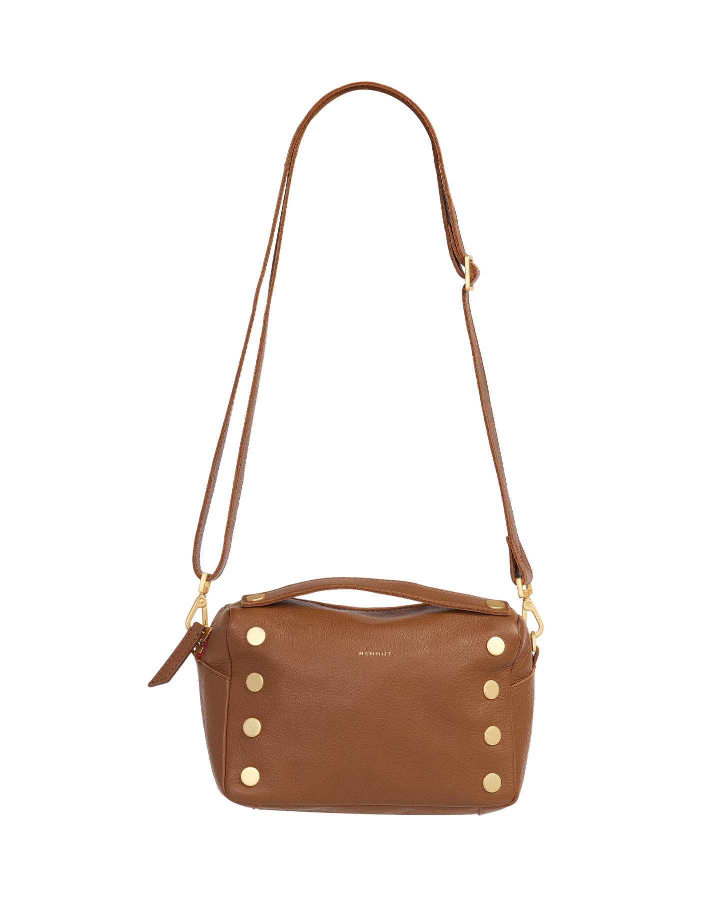 Evan Crossbody | Mahogany Pebble/Brushed Gold Red Zip | Sml