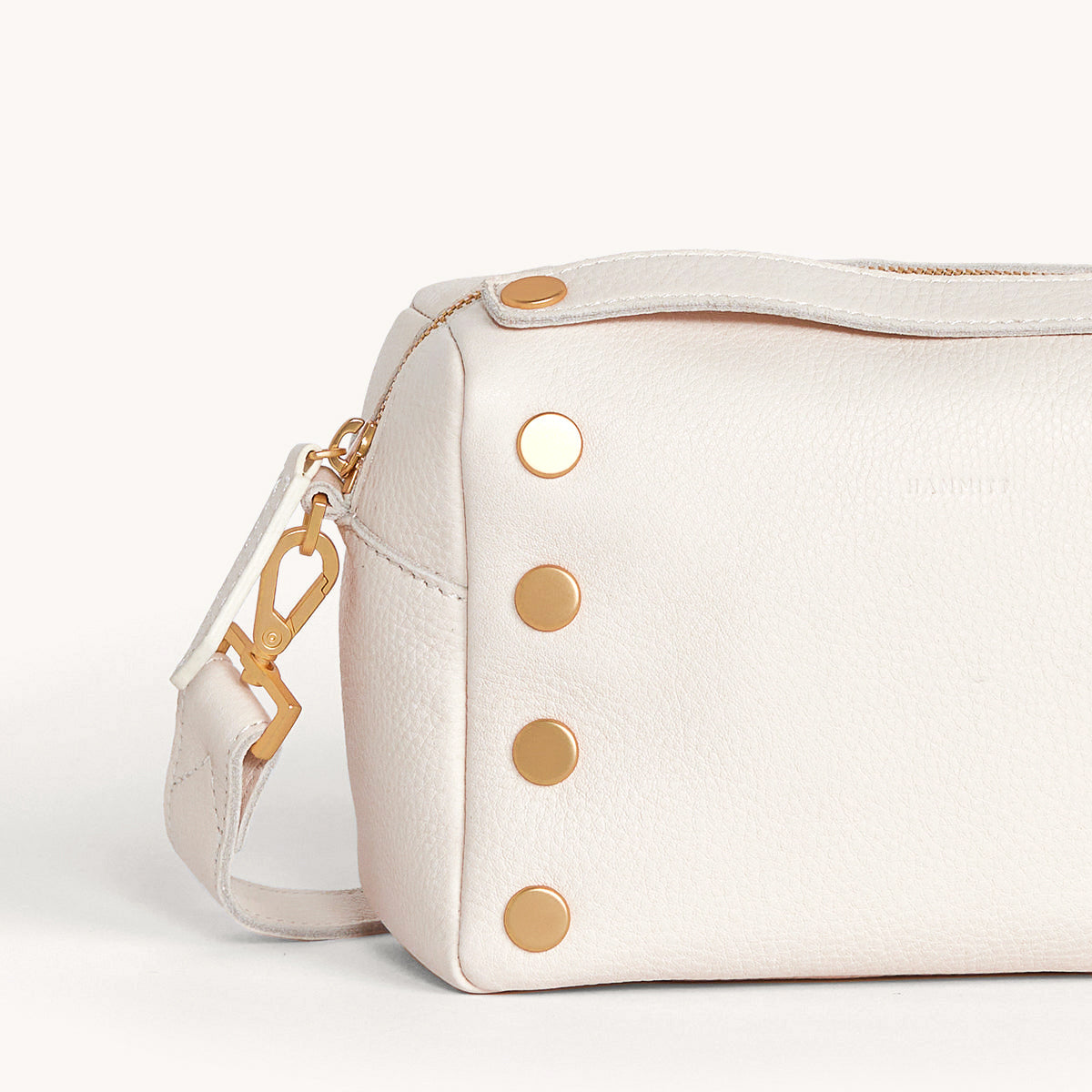 Evan-Crossbody-Sml-Crossbody-Calla-Lily-White-Brushed-Gold-Detail-View