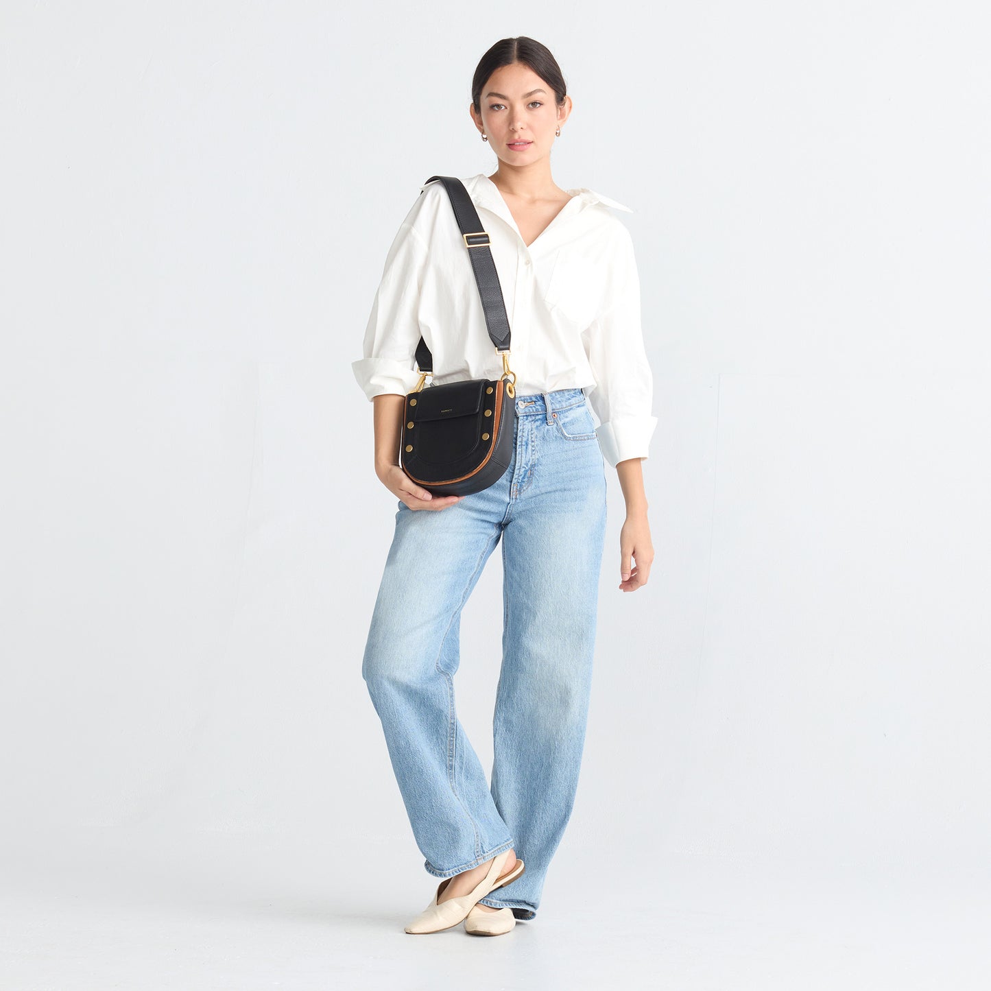 Kayce Saddle | North End/Brushed Gold | Med 840220513498 – HAMMITT