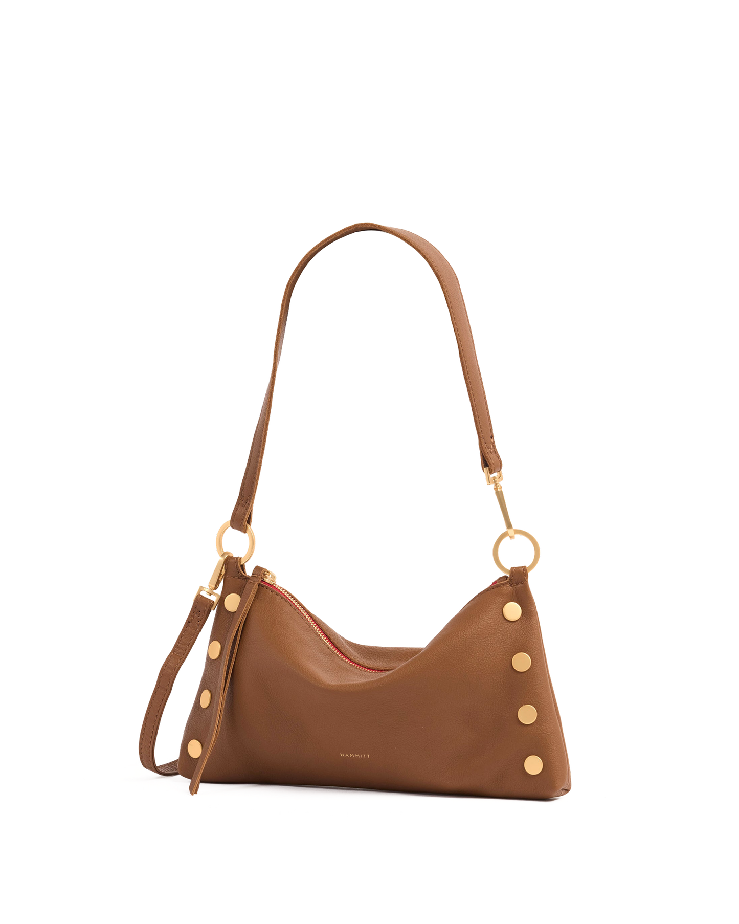 Kyle | Mahogany Pebble/Brushed Gold Red Zip | Sml