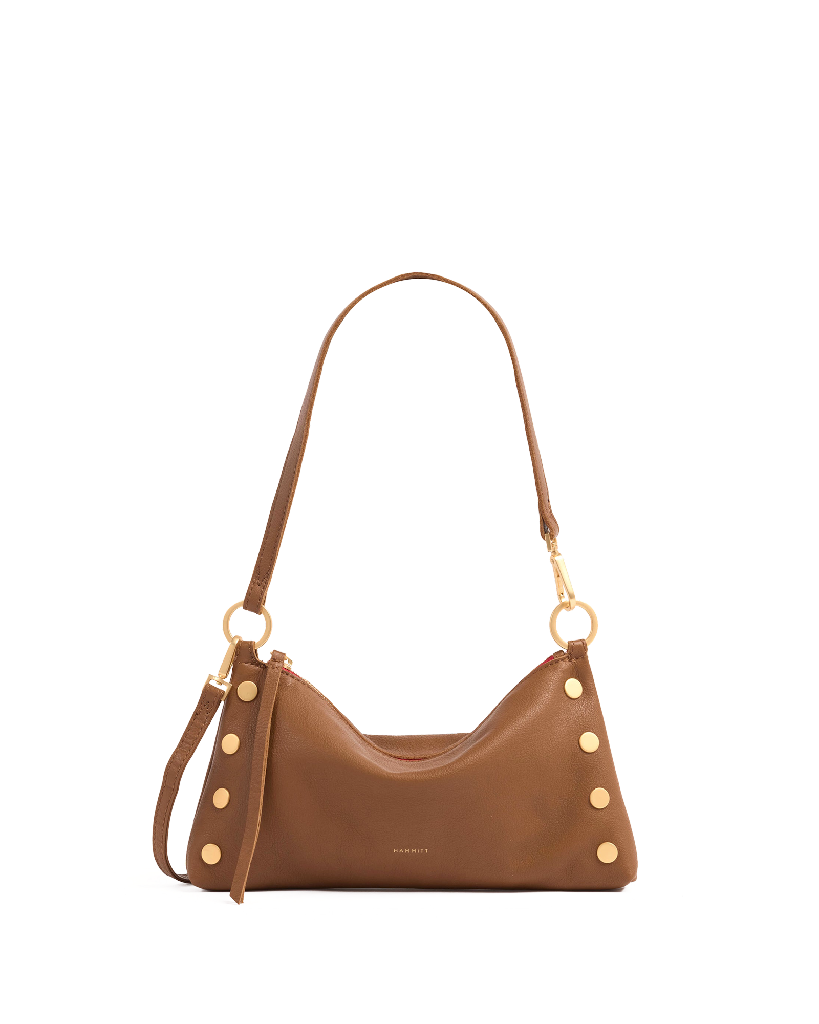 Kyle | Mahogany Pebble/Brushed Gold Red Zip | Sml